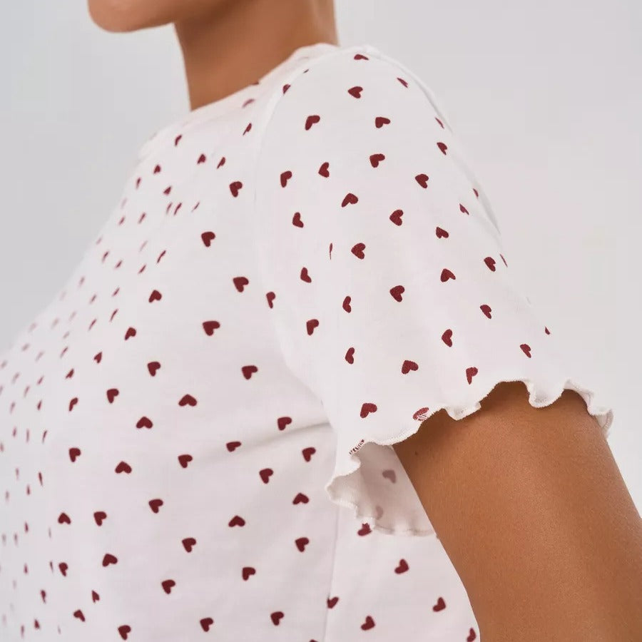 Casual set with heart print