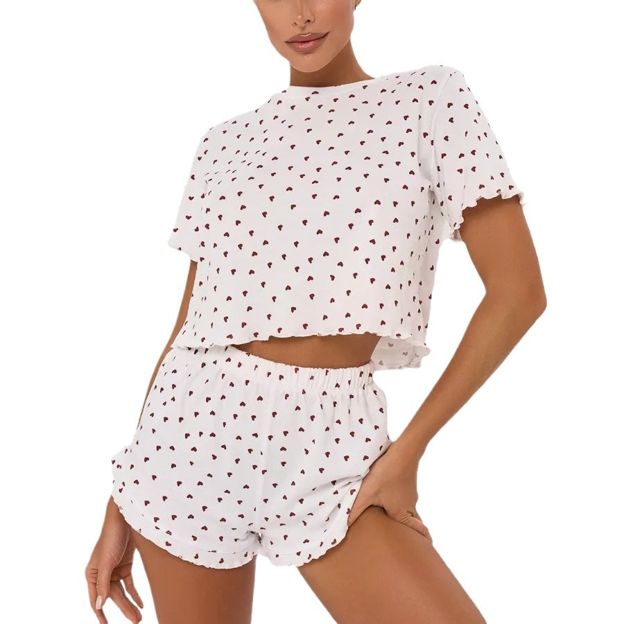 Casual set with heart print