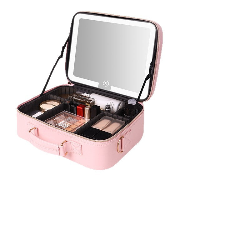 Cosmetic Bag with LED Light and Wheels